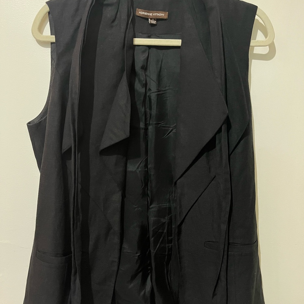 Adrienne Vittadini Black Waterfall Vest